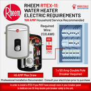 RHEEM RTEX-11 11kw 240v Tankless Electric Water Heater - wholesalewaterheater