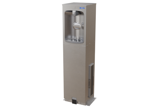 Oasis PFCPD10EBQ Outdoor, Free-Standing Contactless Bottle Filler with Quasar UVC-LED, Refrigerated, Outdoor Filter