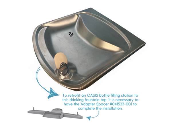 Oasis Retrofit Bottle Filler Spillway Adapter, Stainless Steel Alcove