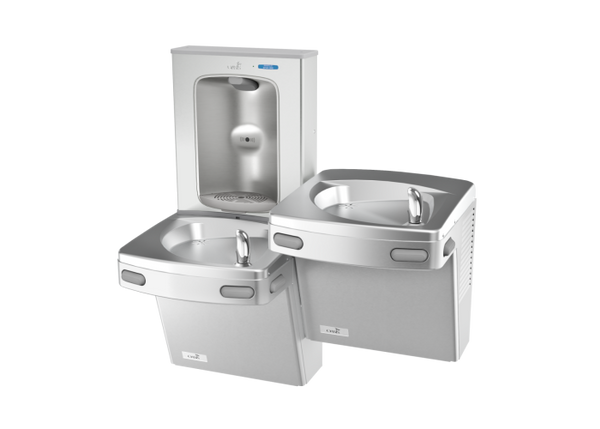 Oasis PGEBFSL-BRB Bi-Level Mechanical Drinking Fountains and VR Bubblers w/Contactless Bottle Filler, Non-Refrigerated Stainless