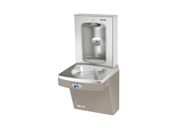 Oasis PG8FEBFT-FVF Contactless Drinking Fountain w/Contactless Bottle Filler, VersaFilter III Filter, Refrigerated Sandstone