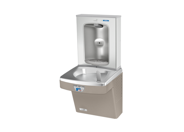 Oasis PG8FEBFT-FRX Contactless Drinking Fountain w/Contactless Bottle Filler, Pharmaceutical Filter, Refrigerated Sandstone
