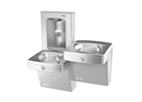 Oasis PGVEBFSL-BRB Bi-Level Mechanical Vandal Resistant Drinking Fountains with Vandal Resistant Bubblers w/Contactless Bottle Filler, Non-Refrigerated Stainless