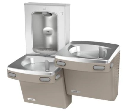 Oasis PGSBFSL-BRB Bi-Level Mechanical Drinking Fountains and VR Bubblers w/Mechanical Bottle Filler, Non-Refrigerated Sandstone