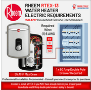 RHEEM RTEX-13 13kw 240v Tankless Electric Water Heater - wholesalewaterheater