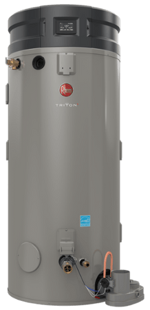 RHEEM GHE75SU-100 Calentador de Agua Comercial de Gas Natural Triton de Carga Ligera de 75 Galones Smart Universal de 100,000 BTU
