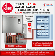 USADO - RHEEM RTEX-36 36kw 240v Calentador de Agua Eléctrico Instantáneo Sin Tanque SIN GARANTÍA #2