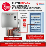 NEW OPEN BOX - RHEEM RTEX-24 24kw 240v Tankless, Instant Electric Water Heater #7