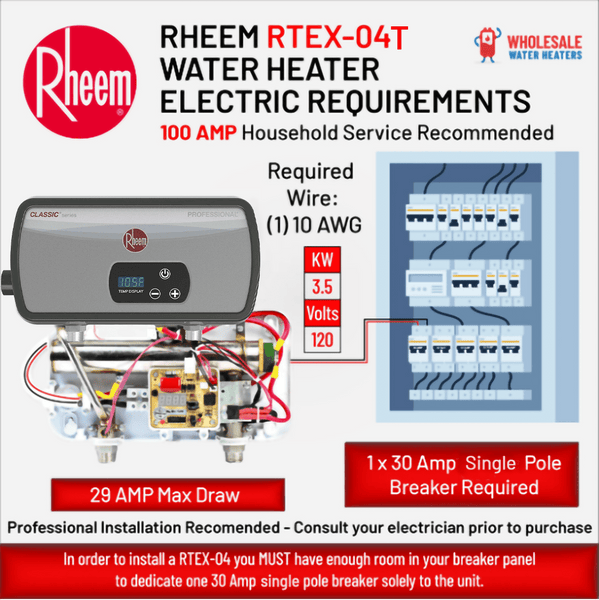 RHEEM RTEX-04T 3.5kw 120v 无水箱即热电热水器