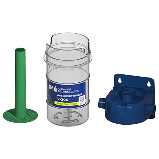 Kit neutralizador de condensado JJM V-200 neutralizador ácido en línea para calentadores de agua sin tanque, calderas y sistemas HVAC