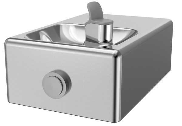 Oasis F140PM On-A-Wall, Barrier Free, Push Button Fountain, Non-Refrigerated Stainless
