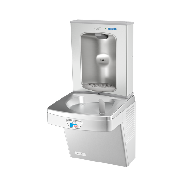 Oasis PGFEBFT-FVF Contactless Drinking Fountain w/Contactless Bottle Filler, VersaFilter III Filter, Non-Refrigerated Stainless