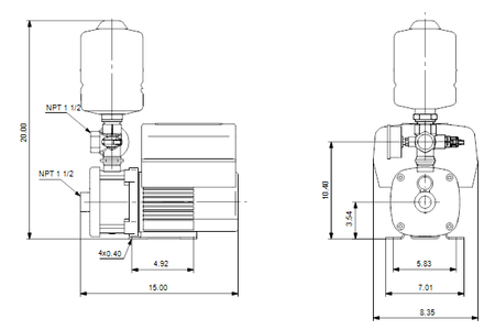 Grundfos CMBE 10-54 Stainless Steel Water Pressure Booster 230V 54.2gpm, part 98548118