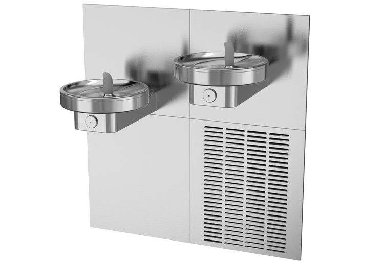 Oasis MCR de dos niveles, fuente Radii modular, acero inoxidable sin refrigeración