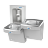 Oasis PGFEBFSLTT-FRX Bi-Level Contactless Drinking Fountains w/Contactless Bottle Filler, Pharmaceutical Filter, Non-Refrigerated Greystone