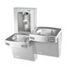 Oasis PGEBQSL Bi-Level Mechanical Drinking Fountains w/ QUASAR UV-C Bottle Filler, Non-Refrigerated Stainless