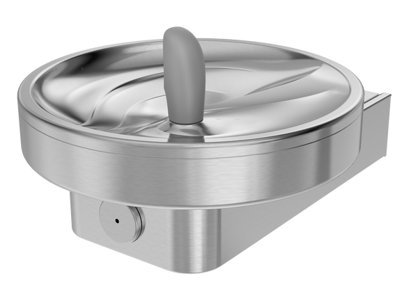 Oasis F140R On-a-Wall, Barrier Free, Radii Fountain, Non-Refrigerated Stainless