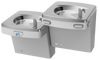 Oasis PG8ACSLTM Bi-Level Contactless & Mechanical Drinking Fountains, Refrigerated Greystone