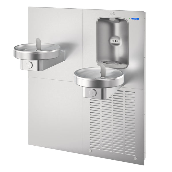 Oasis MCRFEBF-FRX Bi-Level Radii Fountains w/Contactless Bottle Filler, Pharmaceutical Filter, Non-Refrigerated Stainless