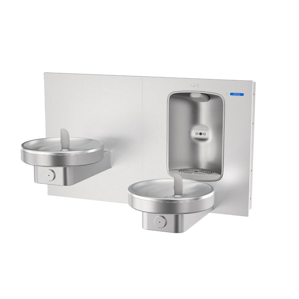 Oasis MMRSLEBF Bi-Level Radii Fountain w/Contactless Bottle Filler, Non-Refrigerated Stainless