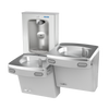 Oasis PG8EBQSL Bi-Level Mechanical Drinking Fountains w/QUASAR UV-C Bottle Filler, Refrigerated Greystone