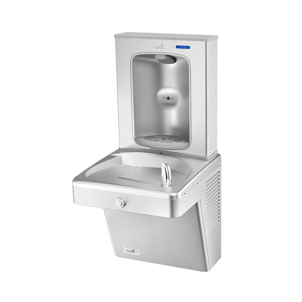 Oasis PGV8FEBF-14G-BRB-FRX Heavy Duty, Mechanical Vandal Resistant Drinking Fountain with Vandal Resistant Bubbler w/Contactless Bottle Filler, Pharmaceutical Filter, Refrigerated Stainless