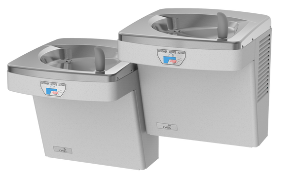 Oasis PGF8ACSLTT-FVF Bi-Level Contactless Drinking Fountains VersaFilter III Filter, Refrigerated Greystone