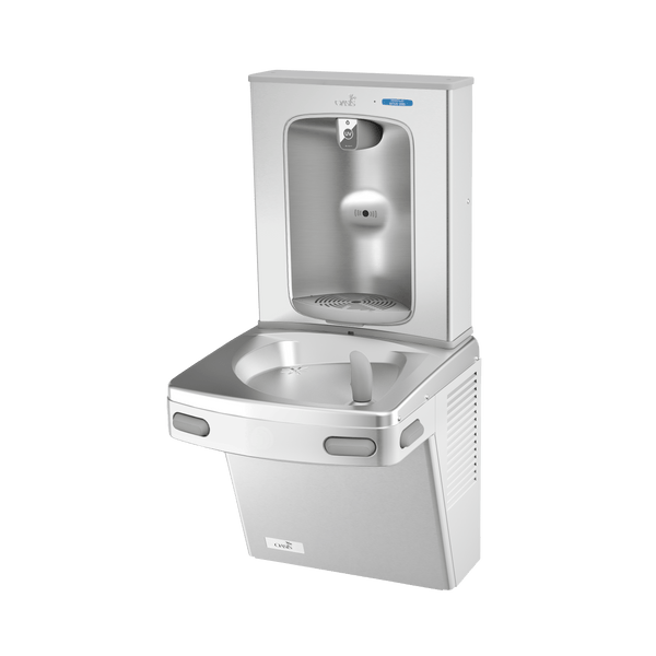 Oasis PGEBQ Mechanical Drinking Fountain w/ QUASAR UV-C Bottle Filler, Non-Refrigerated Stainless