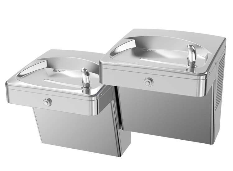 Oasis PGVDFACSL-14G-BRB Outdoor, Bi-Level Heavy Duty, Mechanical Vandal Resistant Drinking Fountain and Bubblers, Outdoor Filter, Non-Refrigerated Stainless