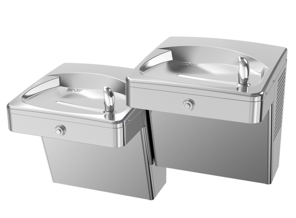 Oasis PGVDACSL-14G-BRB Outdoor, Bi-Level Heavy Duty, Vandal Resistant Mechanical Drinking Fountains and Bubblers, Non-Refrigerated Stainless