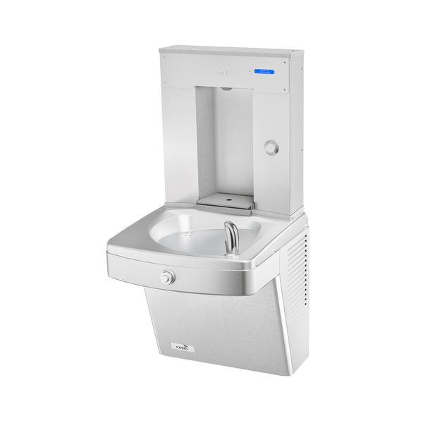 Oasis PGVFSVBF-BRB-FVF Mechanical Vandal Resistant Drinking Fountain and Bubbler w/Electro-Mechanical Bottle Filler, VersaFilter III Filter, Non-Refrigerated Stainless
