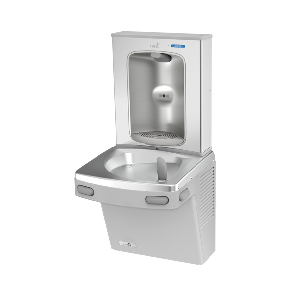 Oasis PG8FEBF-FPF Mechanical Drinking Fountain w/Contactless Bottle Filler, Total PFAS Filter, Refrigerated Greystone