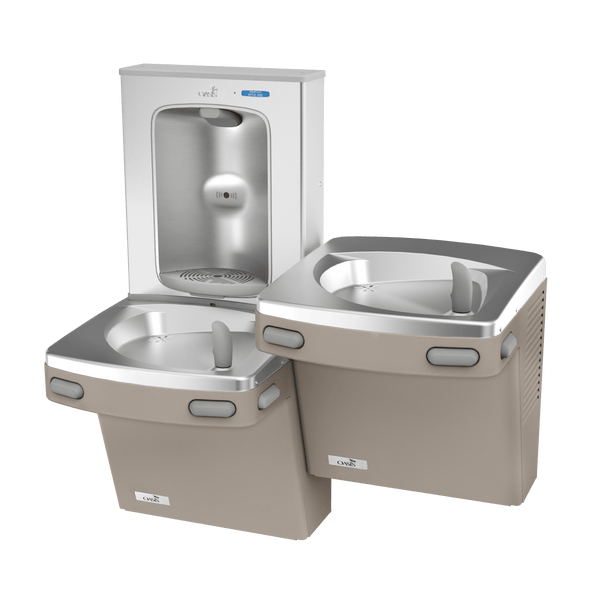 Oasis PG8EBFSL Bi-Level Drinking Fountains w/Contactless Bottle Filler, Refrigerated Sanstone
