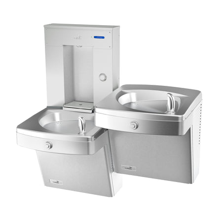 Oasis PGVDSVDBFSL-BRB Outdoor, Bi-Level Mechanical Vandal Resistant Drinking Fountains and Bubblers w/Outdoor Electro-Mechanical Bottle Filler, Non-Refrigerated Stainless