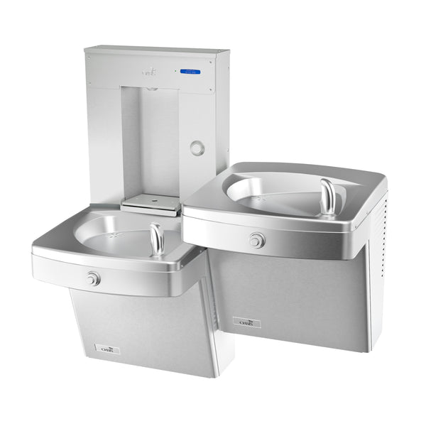 Oasis PGVFSVBFSL-BRB-FPF Bi-Level Mechanical Vandal Resistant Drinking Fountains and Bubblers w/Electro-Mechanical Bottle Filler, Total PFAS Filter, Non-Refrigerated Stainless