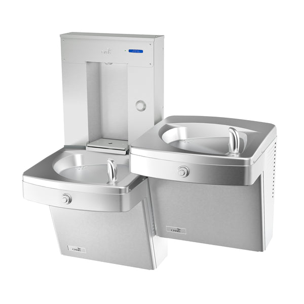 Oasis PGVD8SVDBFSL-BRB Outdoor, Bi-Level Mechanical Vandal Resistant Drinking Fountains and Bubblers w/Outdoor Electro-Mechanical Bottle Filler, Refrigerated Stainless