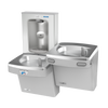 Oasis PG8FEBFSLTM-FPF Bi-Level Contactless & Mechanical Drinking Fountains w/Contactless Bottle Filler, Total PFAS Filter, Refrigerated Greystone