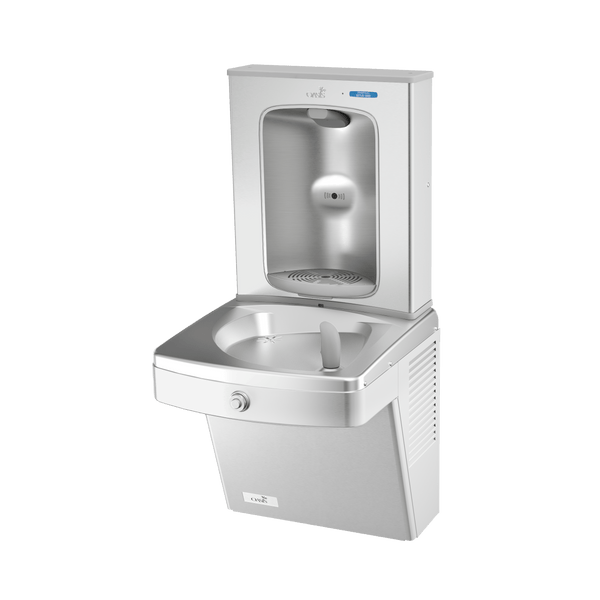 Oasis PGV8EBF-BRB Mechanical Vandal Resistant Drinking Fountain and Bubbler w/Contactless Bottle Filler, Refrigerated Stainless