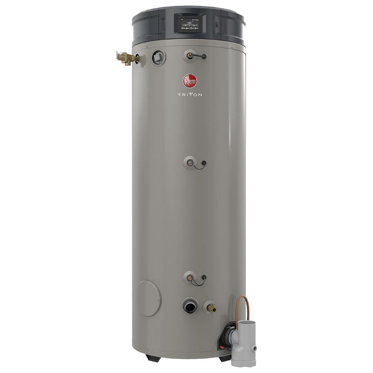 RHEEM GHE100SU-250A Triton SU Base 100 Gallon Intelligent High Efficiency Commercial Gas Water Heater - wholesalewaterheater