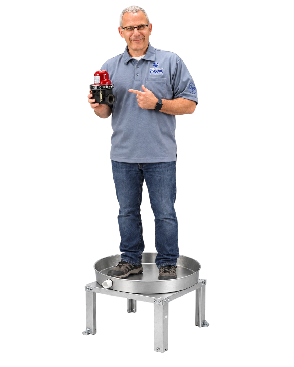 Marc with water heater parts and accessories
