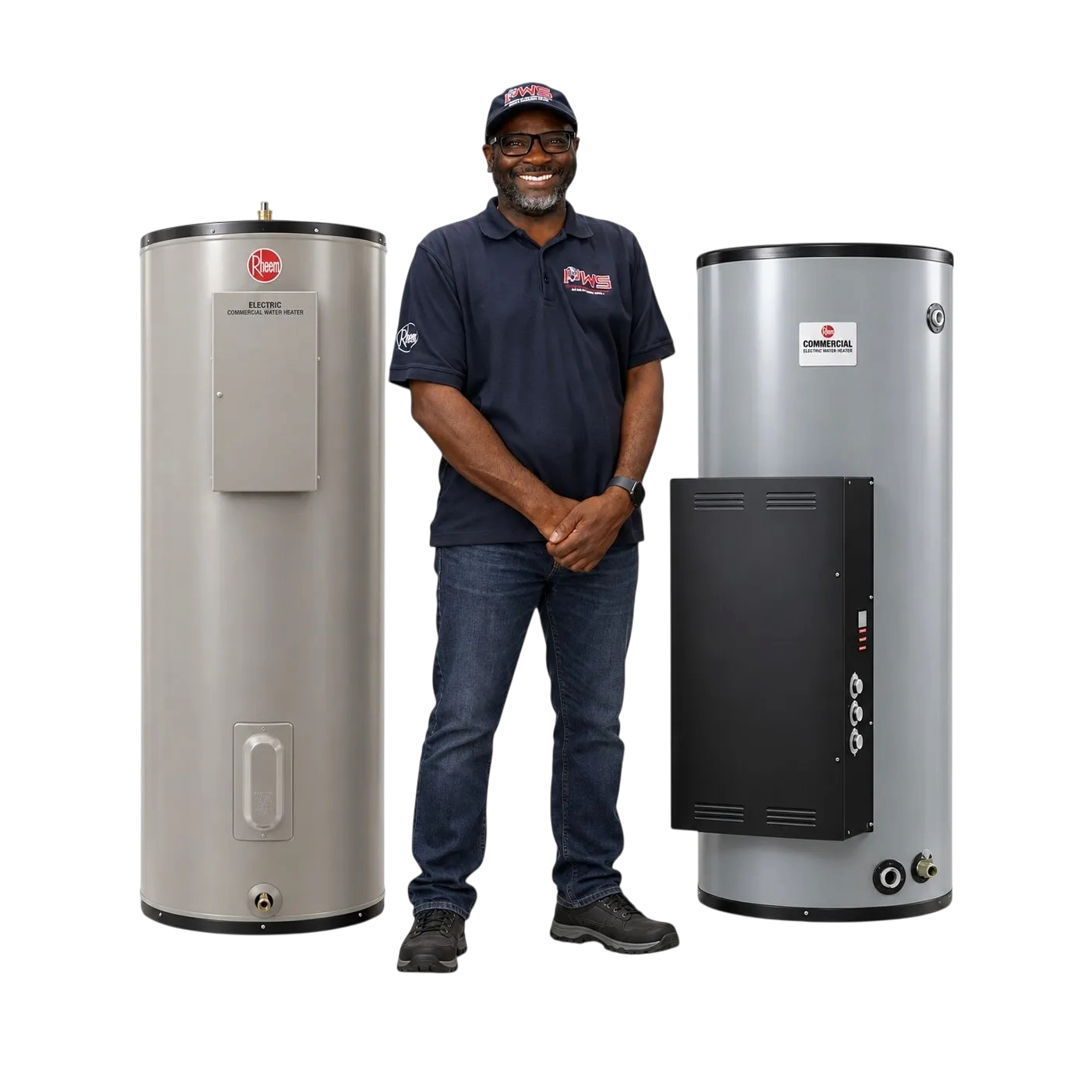 Patrick with commercial electric water heaters